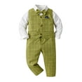 thumbnail image 1 of Zshosam Baby Boys' Suits Toddler Boys Formal Suits Kids Classic Fit Suit Vest Set Outfit Size 5T 6T,(Green 5-6 Years), 1 of 4