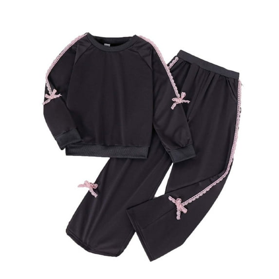 Zshosam Baby Clothes Newborn Unisex Girls Clothes Sweatshirt Elastic Waist Sweatpants 2PCs Girls' Clothing Sets Size 7T 8T,(Grey 7-8 Years)