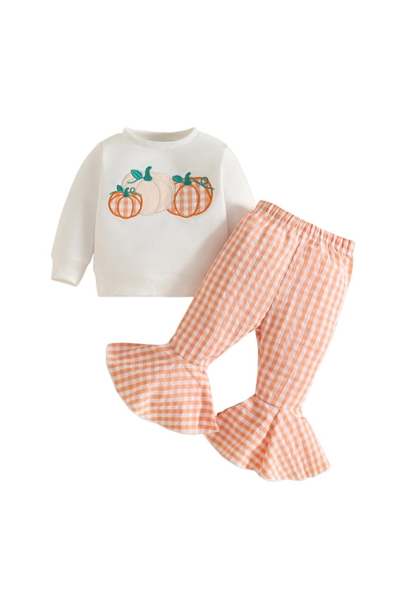 Baby Clothes Unisex Winter Girls Clothes Long Sleeve Shirts and Pants Sweatsuits 2 Piece Fall Outfits Set Size 12 18 Months,(White 12-18 Months)