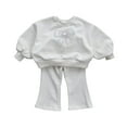 thumbnail image 1 of Zshosam Baby Clothes for Girls Girls 2 Piece Outfits Long Sleeve Top with Slim Fit Pants Daily Wear Set,White 6-12 Months, 1 of 3