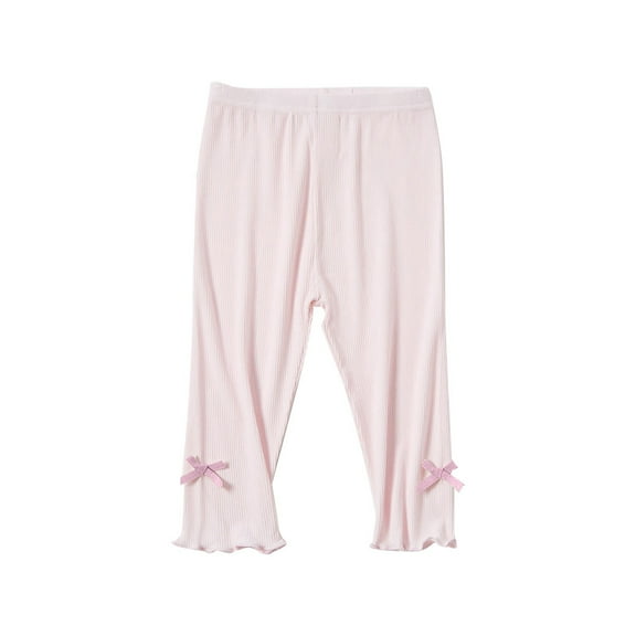 Zshosam Baby Girl Leggings Girls Leggings Kids Pull on Leggings Elastic Waistband Stretchy Full Length Footless Soft Tights Pants Size 6T 7T,(Rose Gold 6-7 Years)
