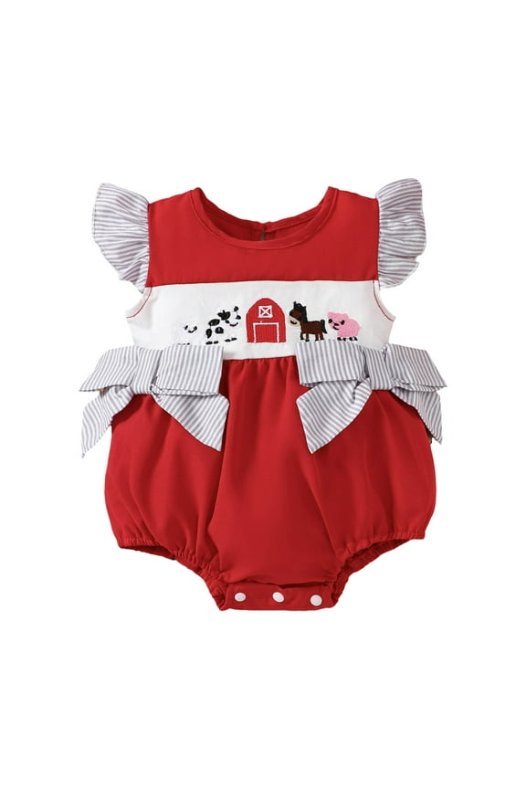 Baby Girl Newborn Bodysuit Baby Bodysuit Short Sleeve Newborn Infant Girl One Pack Size 0 3 Months,(Red 0-3 Months)