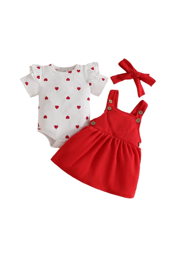 Baby Girl Newborn Clothes Newborn Baby Girl Outfits Cowgirl Romper and Print Skirt Set Infant Summer Clothes Size 0 3 Months,(Red 0-3 Months)