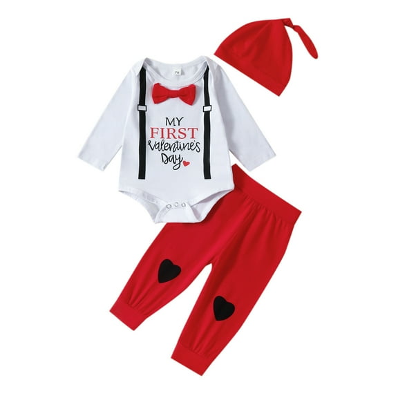 Zshosam Baby Girl Outfit Going Home Outfit Baby Girl Cute Romper Pant Fall Winter Outfit Sets(Red,6-12 Months)