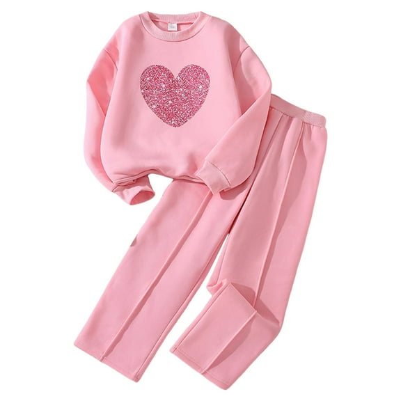 Zshosam Baby Girl Outfits Toddler Baby Girl Clothes Fall Winter Outfits Sweatshirt Bottom Jeans Pants for Girls,Pink 8-9 Years