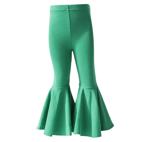 Zshosam Baby Girl Pants Girls Flare Leggings Cute Kids Bell Bottom with Elastic Waist Bootcut Yoga Pants Winter Outfits Trendy Teen Clothes Size 8T 12T,(Green 8-12 Years)