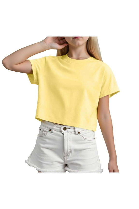 Baby Girl Shirts Toddler Baby Girl Birthday Shirt Short Sleeve Tee Shirt Birthday Outfits Clothes Size 5T 6T,(Yellow 5-6 Years)