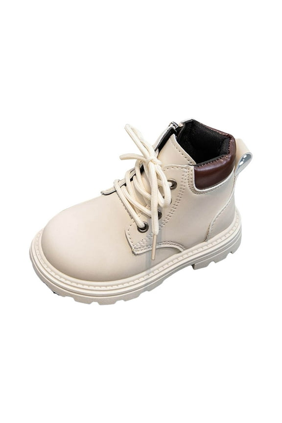 Baby Girl Shoes Kids Round Toe Western Boot for Toddler Boys or Girls with Ornamental Cowboy Stitching and Hook-and-loop Closure Size 12.5,(White Little Kids 12.5)