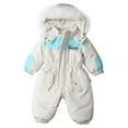 thumbnail image 1 of Zshosam Baby Girl Winter Clothes Fleece Baby Snowsuit with Hood, Convertible Mittens & Booties, Car Seat Friendly, Soft & Warm, Easy Zip Size 3T 4T,(White 3-4 Years), 1 of 5