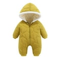 thumbnail image 1 of Zshosam Baby Girl Winter Snowsuit Newborn Baby Winter Snowsuit Romper Warm Hooded Jumpsuit Infant Coat Outwear for Boy Girl Size 3 6 Months,(Yellow 3-6 Months), 1 of 3