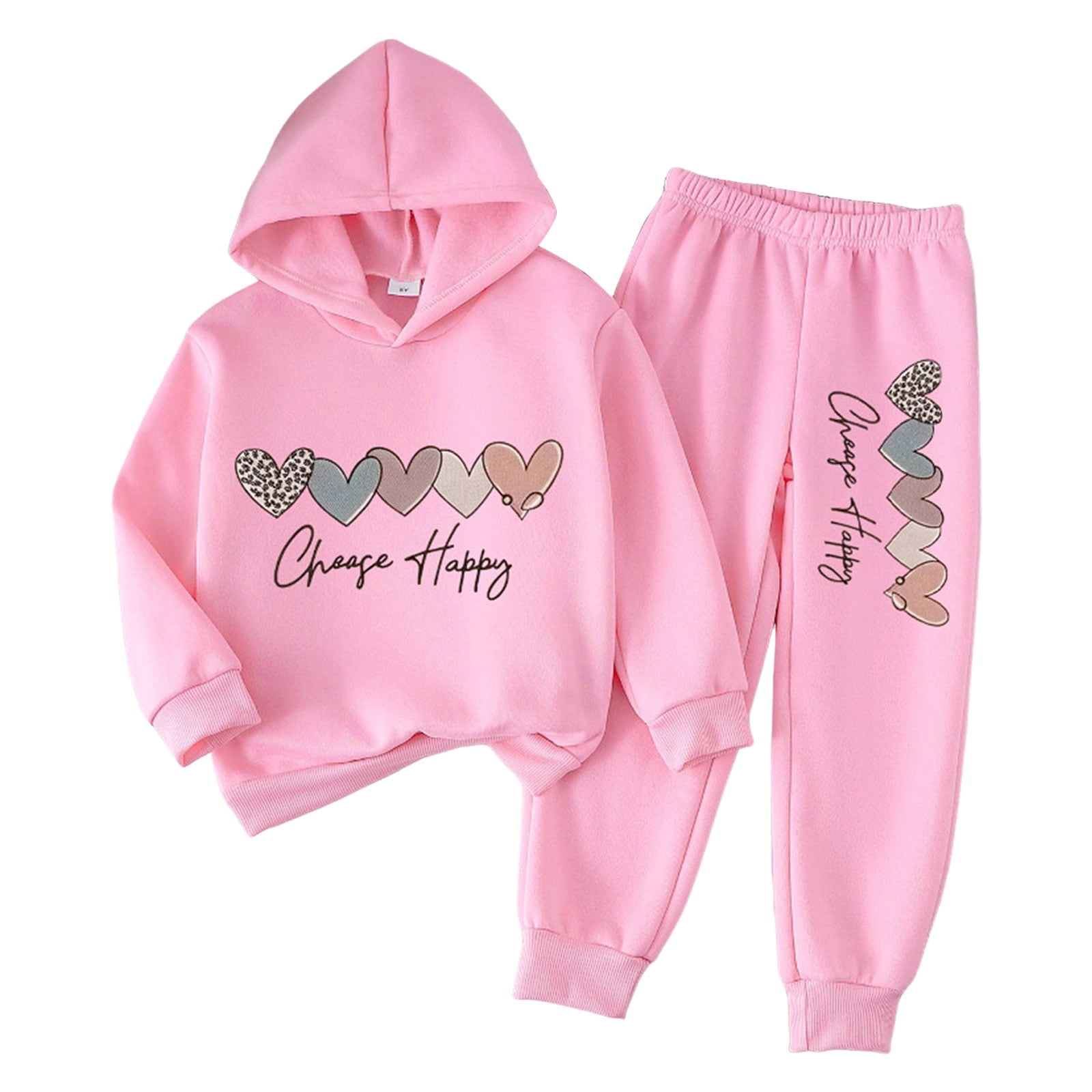 Zshosam Baby Girls Clothing Sets Big Girls Outfits Unisex Kids Hoodie and Sweatpants 2Pcs Set Kids Sweatsuit Size 5T 6T,(Red 5-6 Years)