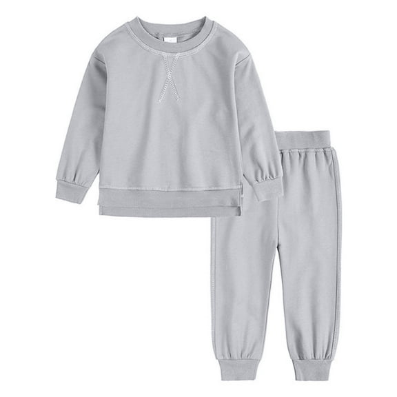 Zshosam Baby Girls' Clothing Sets Fall Girl Fall Clothes Print Long Sleeve Sweatshirt Tops Elastic Waist Pants 2Pcs Outfits,Grey 100