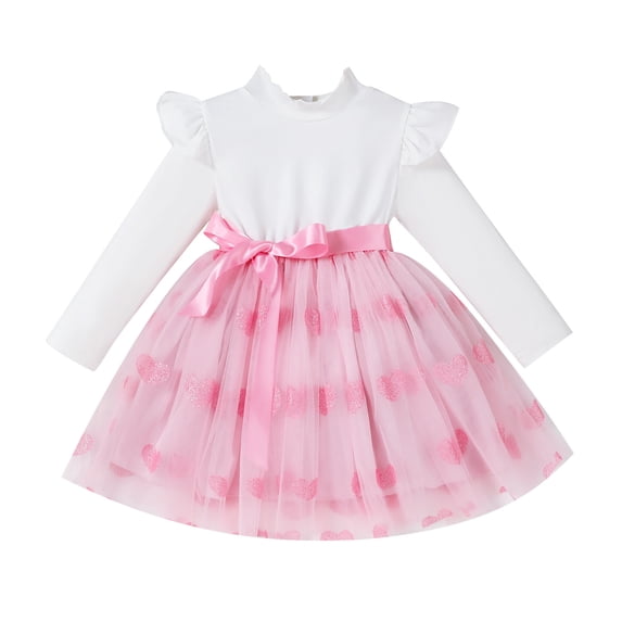 Zshosam Baby Girls' Dresses Newborn Toddler Girls Long Sleeve Dress Autuman Floal Shirt Dresses Size 6 9 Months,(White 6-9 Months)