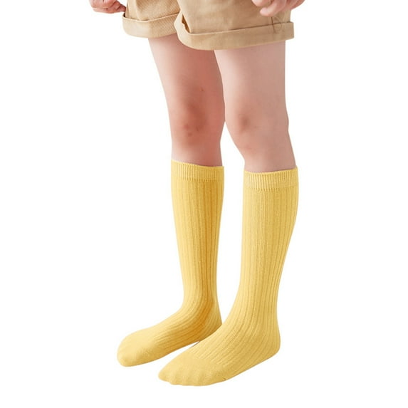 Zshosam Baby Girls Knee High Socks Baby Girls Bow Stockings Uniform Stockings Dress Socks(Yellow,1-12 Years)