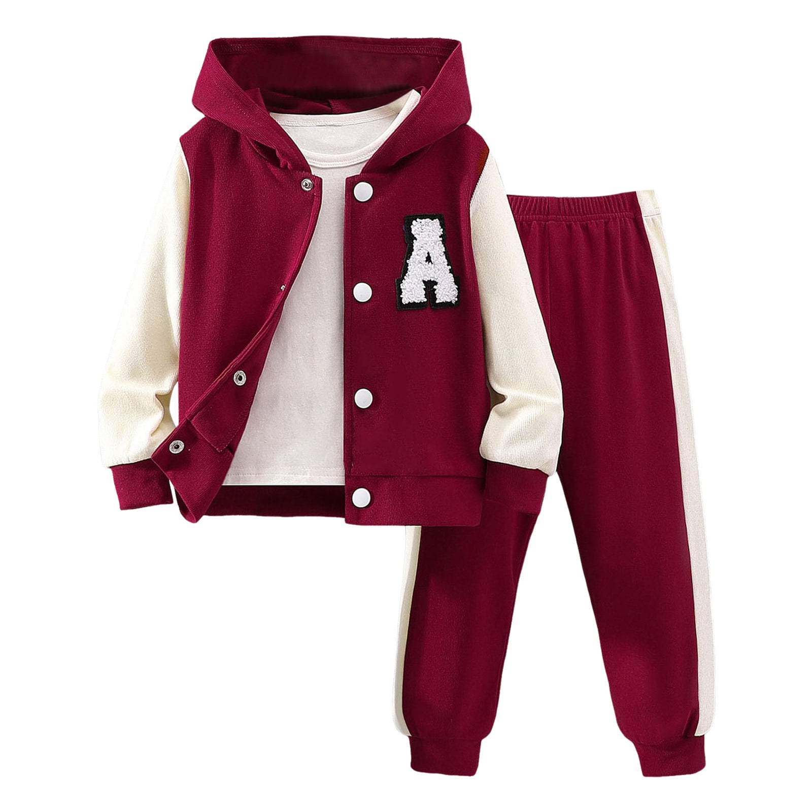 Zshosam Baby Girls Outfits Toddler Baby Girl Clothes Long Sleeves Ruffle Hoodie Shirt Floral Pants 2 Pcs Fall Winter Outfits Set Size 1T 2T,(Red 1-2 Years)