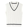 thumbnail image 1 of Zshosam Baby Kids Sweater Vest Soft School Uniform Sleveeless Waistcoat Vest(White,4-5 Years), 1 of 6