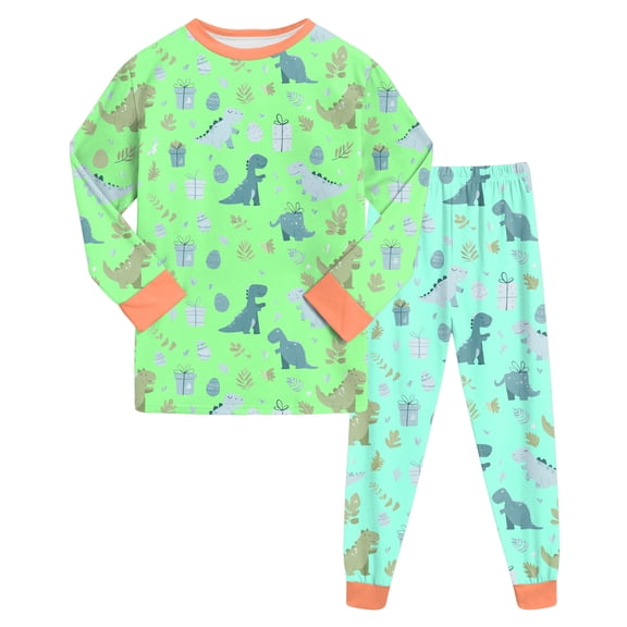 Zshosam Baby Pajamas 2 Piece Baby Pajamas Set Shirt and Pants Toddler Pjs Long Sleeve Sleepwear Size 7T 8T,(Light Green 7-8 Years)