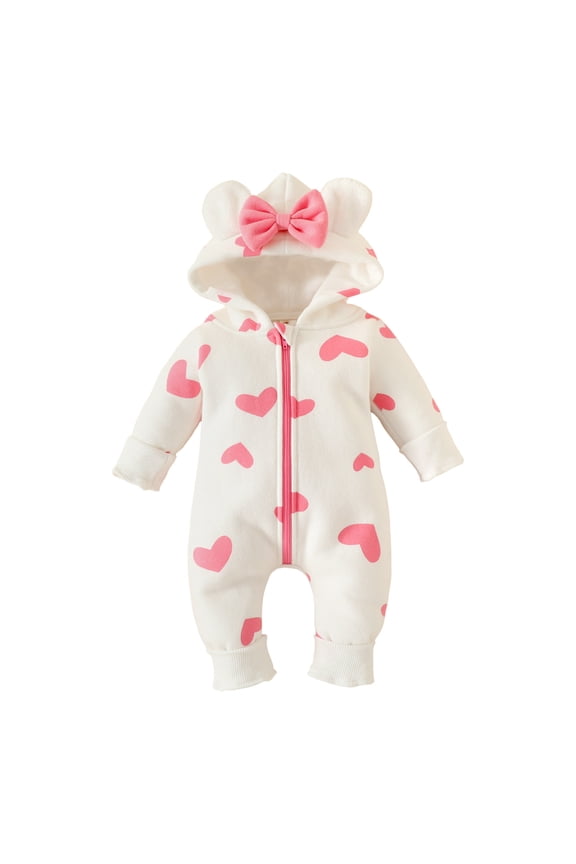 Baby Puffer Jacket Baby Boy Winter Fleece Snowsuit Jacket Toddler Girl Jumpsuit Warm Snow Suit Coat Size 6 9 Months,(Pink 6-9 Months)