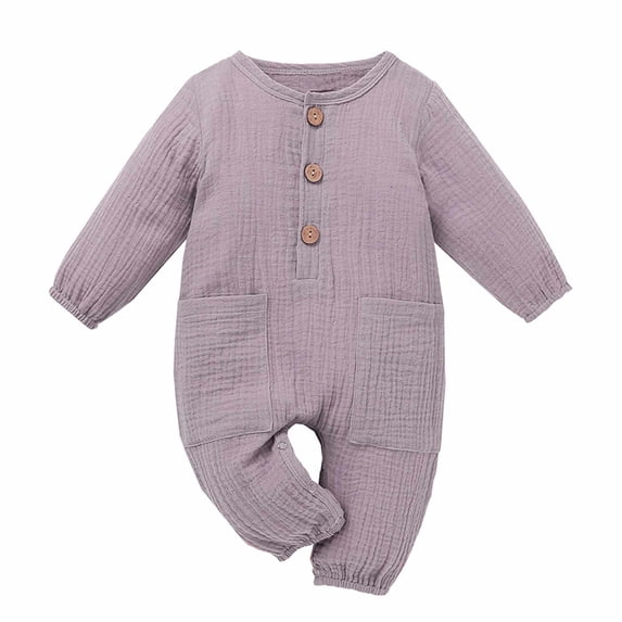 Zshosam Baby Rompers Unisex Girls Jumpsuits Girls Long Sleeve Winter Romper Warm Pullover Romper Jumpsuits Romper Size 3 6 Months,(Light Purple 3-6 Months)