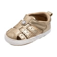 thumbnail image 1 of Zshosam Baby Sandles Toddler Girl Sandals - Flower Girl Dress Shoes Open Toe Little Kid Summer Flats Size 5,(Gold Infant 5), 1 of 9