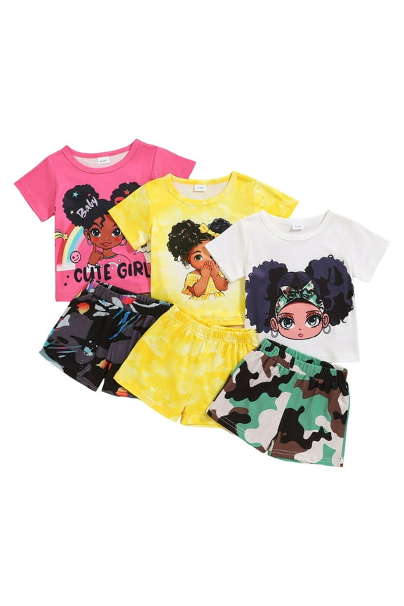 Baby Summer Clothes Girls Tank Top and French Terry Shorts Outfit Set Infant to Big Kid Size 12 18 Months,(Yellow 12-18 Months)