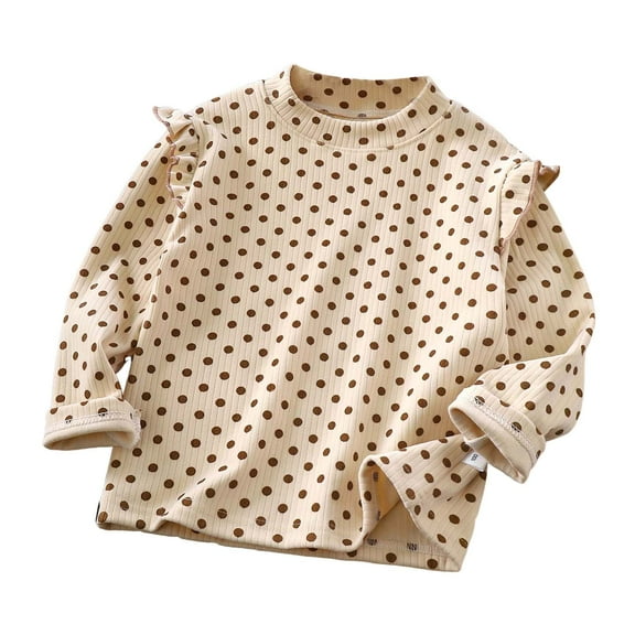 Zshosam Baby T Shirts Girls Long Sleeve Shirts Kids Crewneck T-Shirts Fall Tops Tees Size 12 18 Months,(Brown 12-18 Months)