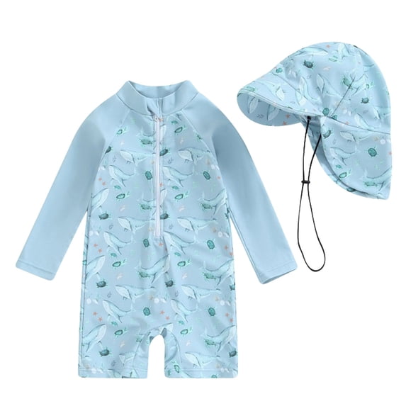 Zshosam Baby Toddler Boy Rash Guard Boys Full Body Rash Guard Bathing Suit Sun Protection Zip Up One Piece Sunsuit Size 6 12 Months,(Grey 6-12 Months)