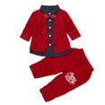 thumbnail image 1 of Zshosam Baby Tuxedo Baby Boy Clothes Suits Infant Gentleman Outfit Collared Dress Shirt Baby Suit Sets Size 12 Months,(Red 12 Months), 1 of 4