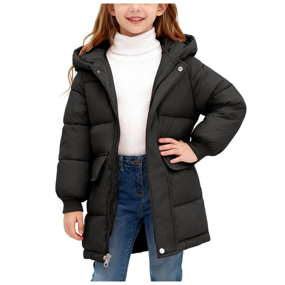 Zshosam Baby Winter Coat Baby Girls' Winter Jacket Heavy Weight Puffer Fleece Windbreaker Coat for Infants/Toddlers Size 2T 3T,(Black 2-3 Years)