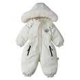 thumbnail image 1 of Zshosam Baby Winter Jacket Toddler Girls Snowsuit Fleece Lined Hooded One Piece Snow Coveralls for Toddler and Baby Girl Size 18 24 Months,(White 18-24 Months), 1 of 8