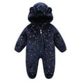 thumbnail image 1 of Zshosam Baby Winter Snowsuit Baby Girl Boy Snowsuit Cute Down Jacket Hooded Romper Light Puffer Jumpsuit Infant Winter Outwear Size 0 3 Months,(Navy 0-3 Months), 1 of 8