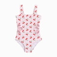 thumbnail image 1 of Zshosam Bathing Suit for Girls Girls Swimsuit One Piece Swimsuit Adjustable Strap Bathing Suit Ruched Modest Swimwear Size 4T 5T,(Red 4-5 Years), 1 of 7
