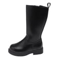 thumbnail image 1 of Zshosam Big Girls Combat Boots Embroidered Girls Cowgirl Boots Western Cowboy Boots for Toddler to Big Kids Square Toe Mid Calf Side Zipper Horse Riding Size 8.5,(Black Toddler 8.5), 1 of 9