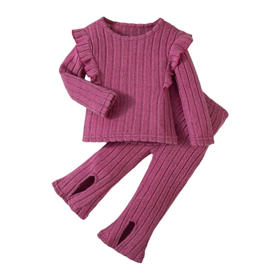 Zshosam Big Girls Fall Outfits Kids Girls Clothes Stylish Tops and Pants Clothing Sets 2 Piece Outfits,Hot Pink 2-3 Years