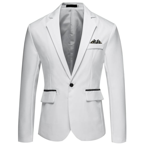Zshosam Blazer Jacket Men Casual Stretch Slim Button Pocket Classic Fit Blazer Jackets(White,XXXL)