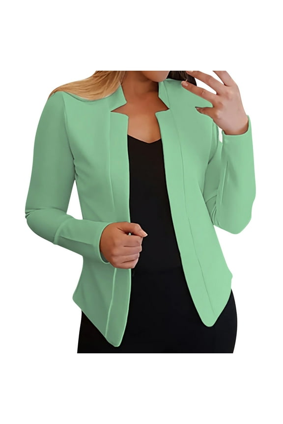 Blazers for Women Business Casual Fashion Fall Long Sleeve Petite Blazer Dressy Work Suit Jackets Office Attire(Green,M)
