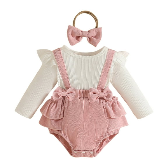 Zshosam Bodysuit for Baby Girl Newborn Baby Boy Girl Fall Winter Clothes Long Sleeve Sweatshirt Romper Cute Infant Size 3 6 Months,(Pink 3-6 Months)