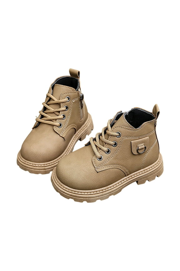 Boots Girls Baby Boys Girls Snow Boots Button Non Slip Soft Sole Toddler First Walker Winter Warm Crib Shoes Size 12.5,(Khaki Little Kids 12.5)