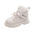 thumbnail image 1 of Zshosam Boots for Kids Girls Warm Winter Snow Boots for Little/Big Kids Lining Bootie Shoes with Zipper Size 10,(Beige Little Kids 10), 1 of 9