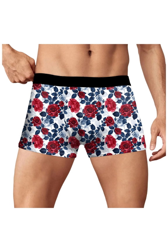 Boxers Underwear for Men Boyfriend Father Husband Personalized Funny Boxers for Men Birthday Valentine's Day Gifts for Him(Blue,S)