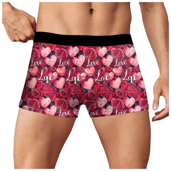 Zshosam Boxers Underwear for Men Boyfriend Father Husband Personalized Funny Boxers for Men Birthday Valentine's Day Gifts for Him(Pink,L)