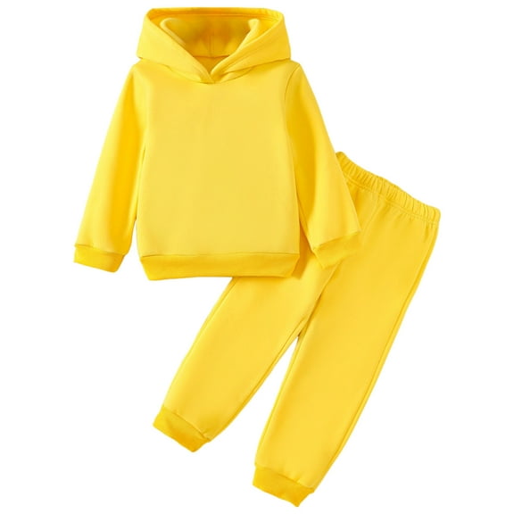 Zshosam Boys Back to School Clothes Boys Clothes Long Sleeve Hoodie and Pants Fall Winter 2 Piece Outfits Sweatsuits Set Size 5T 6T,(Yellow 5-6 Years)