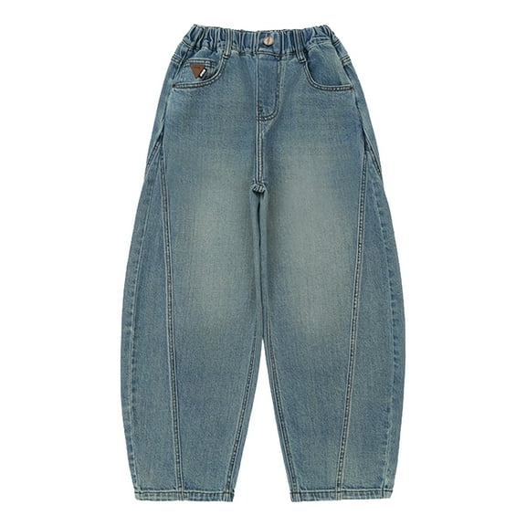 Zshosam Boys Baggy Jeans Toddlers and Baby Boys' Straight Fit Jeans Size 5T 6T,(Blue 5-6 Years)