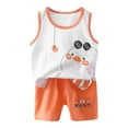 thumbnail image 1 of Zshosam Boys Beach Outfit Boys 2 Piece Summer Outfits Sleeveless Tank Tops Workout Shorts Size 2T 3T,(White 2-3 Years), 1 of 4