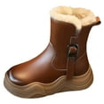 thumbnail image 1 of Zshosam Boys Boots Kids Toddler Snow Boots Boys Girls Winter Boots Insulated Warm Outdoor Shoes Size 1,(Khaki Big Kids 1), 1 of 7