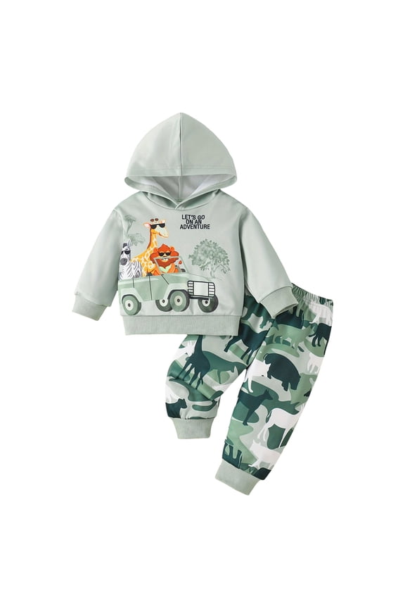 Boys Clothing Boys Sweatsuit Long Sleeve Color Block Hoodie Sweatshirt and Jogger Pants 2PC Sets Fall Clothes Size 12 18 Months,(Green 12-18 Months)