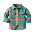 thumbnail image 1 of Zshosam Boys Coat Toddler Boys Plaid Jacket School Flannel Jacket Kids Fall Cute Casual Jacket Size 7T 8T,(Green 7-8 Years), 1 of 4