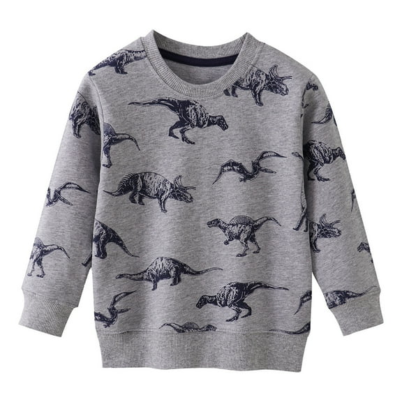 Zshosam Boys Crewneck Sweatshirt Boys Sweatshirt Toddler Baby Boy Sweatshirts Pullover Long Sleeve Fall Tops Size 5T 6T,(Grey 5-6 Years)