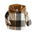 thumbnail image 1 of Zshosam Boys Jackets Boys Outwear Warm Coat Kids Toddler Baby Boys Autumn Winter Plaid Long Sleeve Cardigan Jacket Clothes Size 9 12 Months,(Brown 9-12 Months), 1 of 7