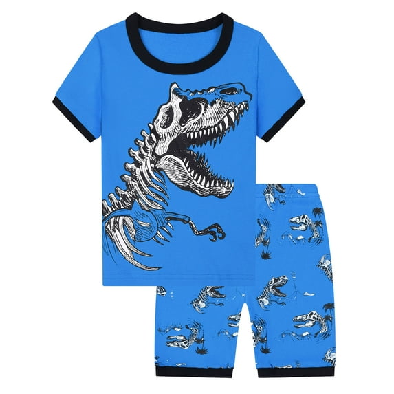 Zshosam Boys Pajamas Pajamas for Toddler Baby Boys Girls Snug Fit Pajamas Short Sleeve Sleeper Size 9T 10T,(Sky Blue 9-10 Years)